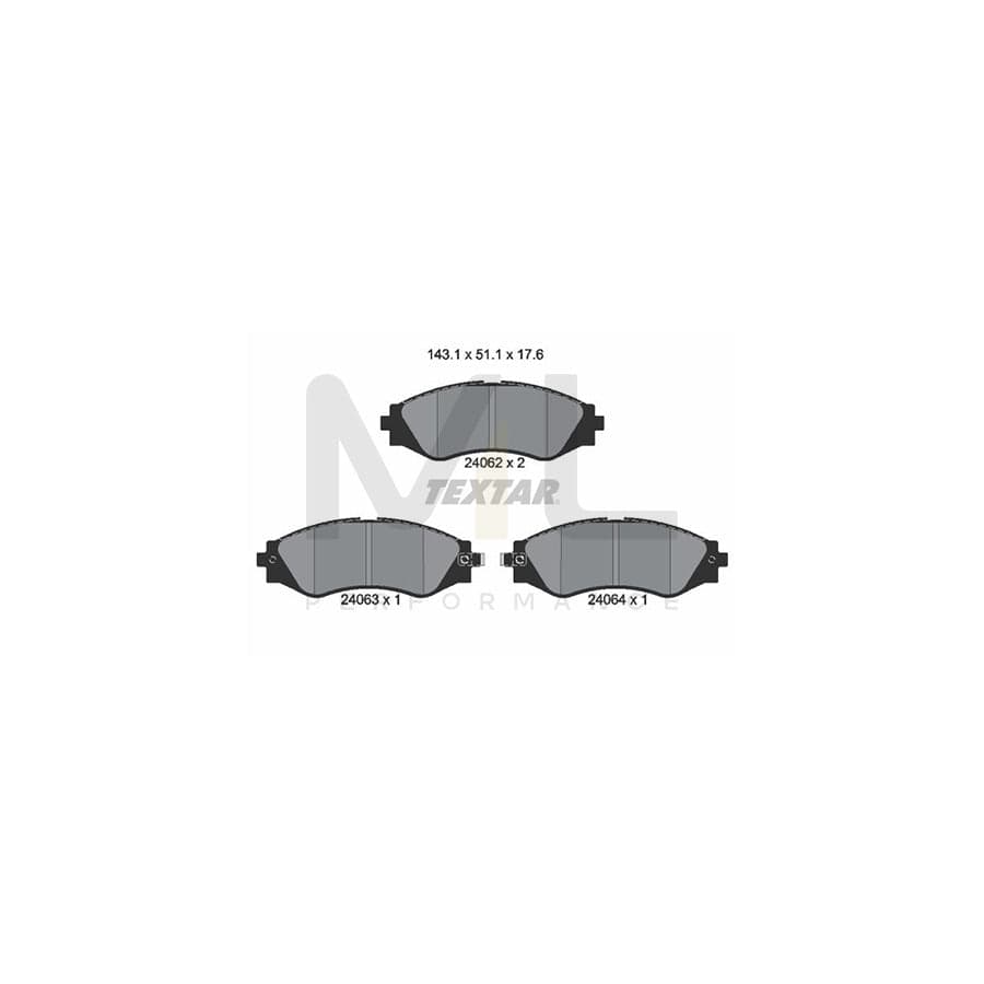 TEXTAR 2406201 Brake pad set with acoustic wear warning