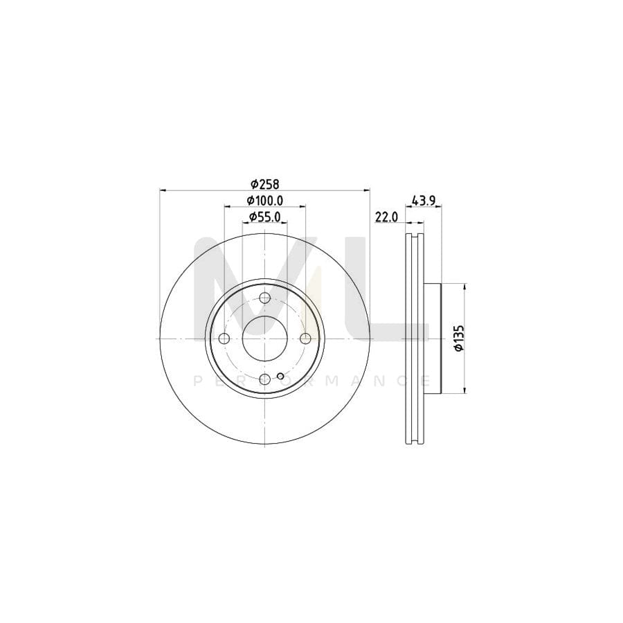 HELLA 8DD 355 131-821 Brake Disc Internally Vented, Coated, without wheel hub, without wheel studs | ML Performance Car Parts