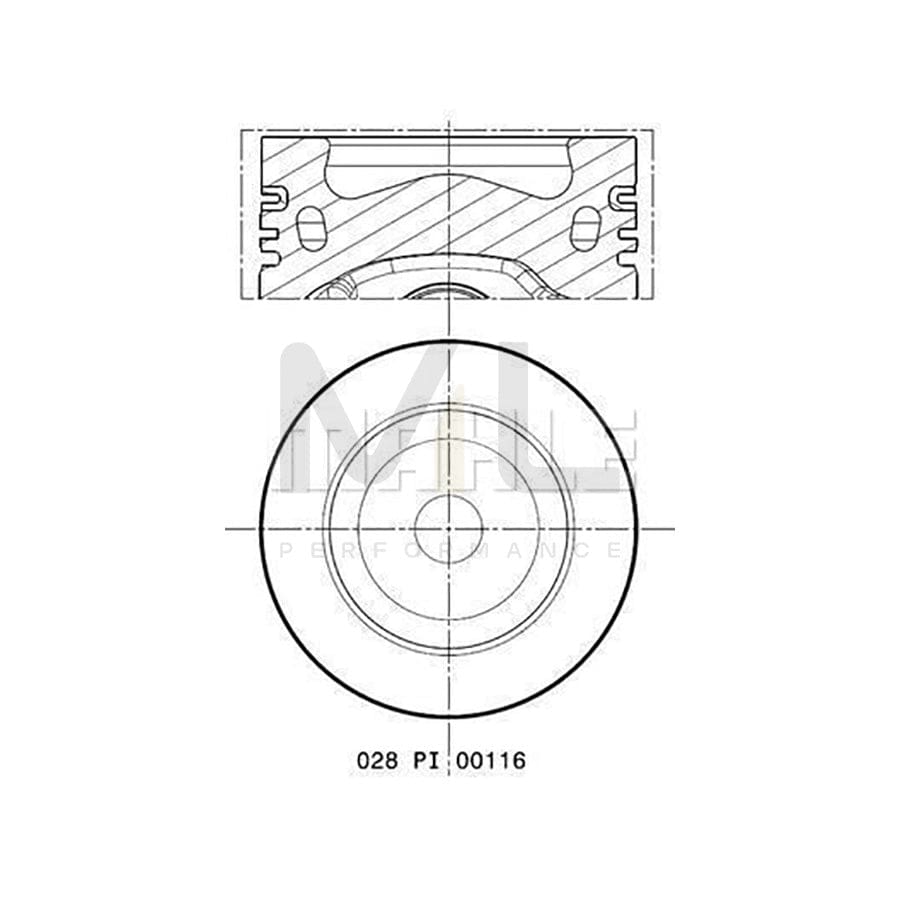 MAHLE ORIGINAL 028 PI 00116 000 Piston 81,01 mm, with cooling duct, with piston ring carrier | ML Performance Car Parts