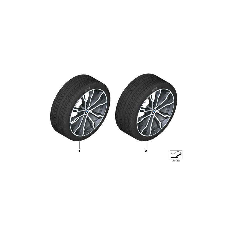 Genuine BMW 36112472750 G01 G02 Tpm Wheel&Tire Winter Orbit Grey 245/45R20 103V (Inc. X3 30eX, X4 25dX & X4 20dX)