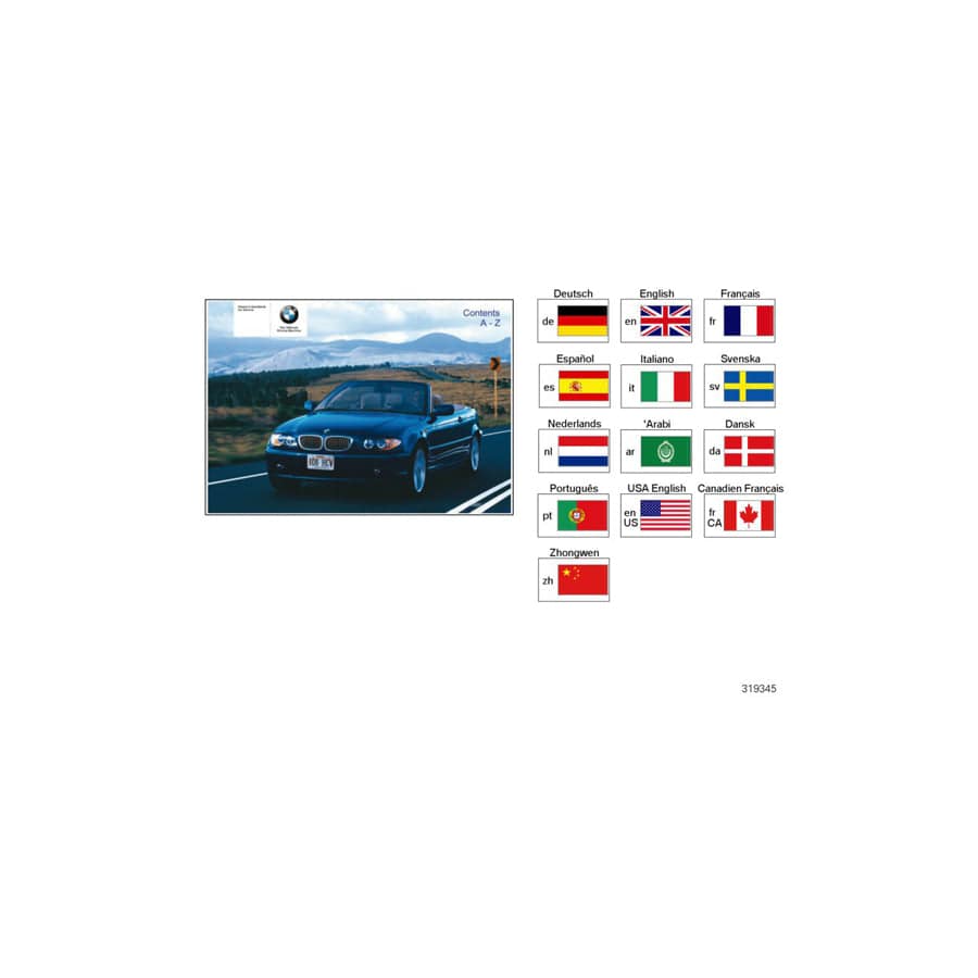 Genuine BMW 01410156190 Owner's Handbook E46/C EN US US, MJ 02 (Inc. 330Ci, 325Ci & 323Ci)