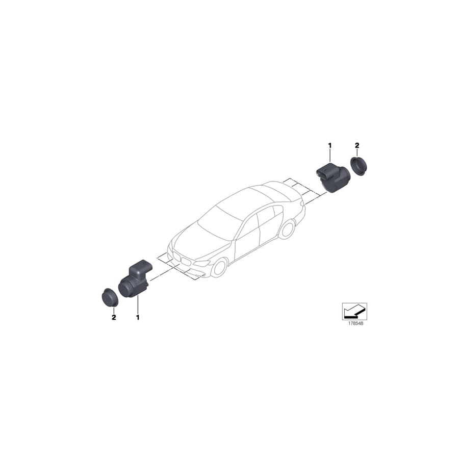 Genuine BMW 66206935599 E87 E92 E90 Ultrasonic Sensor, Japan Red U438 (Inc. 118d, 330xd & 316d)