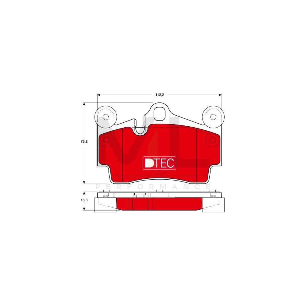 TRW Dtec Cotec Gdb1653Dte Brake Pad Set Prepared For Wear Indicator