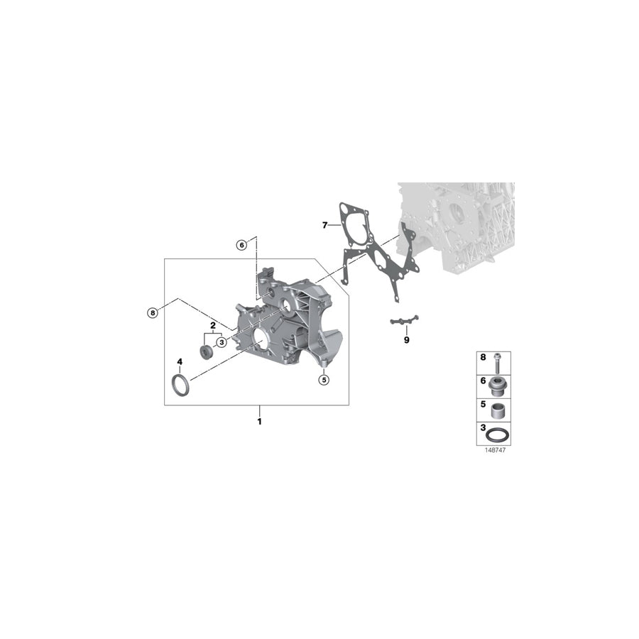 Genuine BMW 11147805740 E90 E70 Timing Case Cover, Bottom (Inc. X5 3.0d, X5 3.5d & 325d)