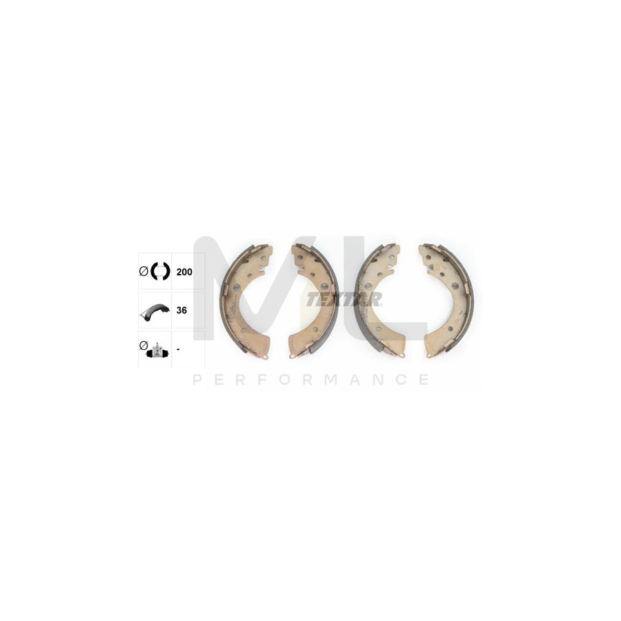 TEXTAR 91039601 Brake Shoe Set without handbrake lever