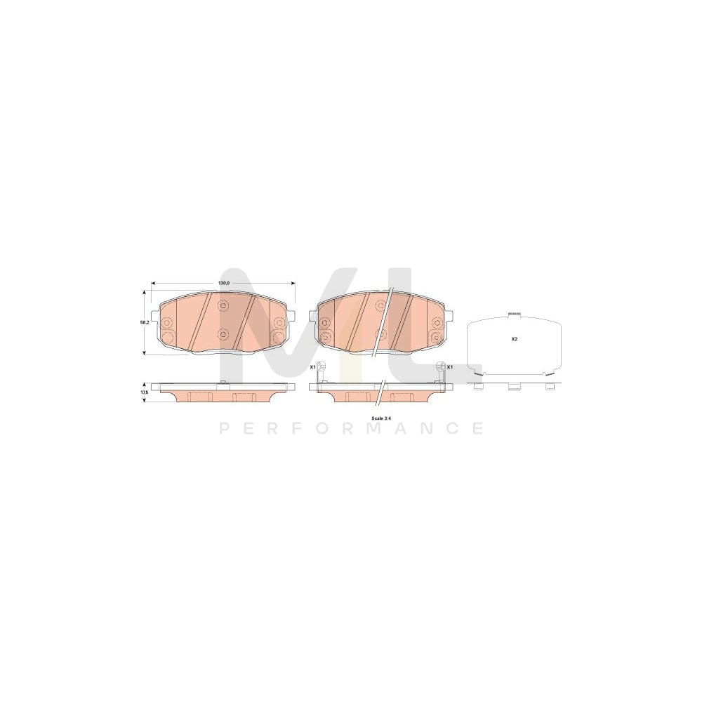 TRW Gdb3523 Brake Pad Set For Kia Cerato With Acoustic Wear Warning