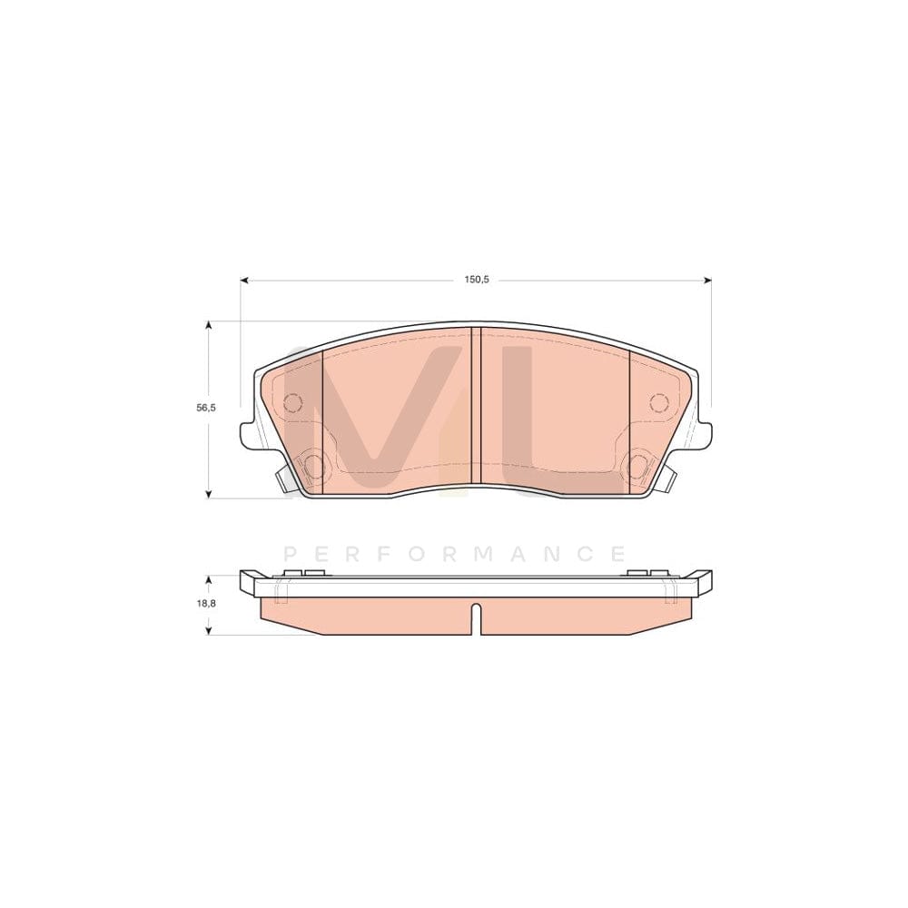 TRW Gdb4140 Brake Pad Set With Acoustic Wear Warning