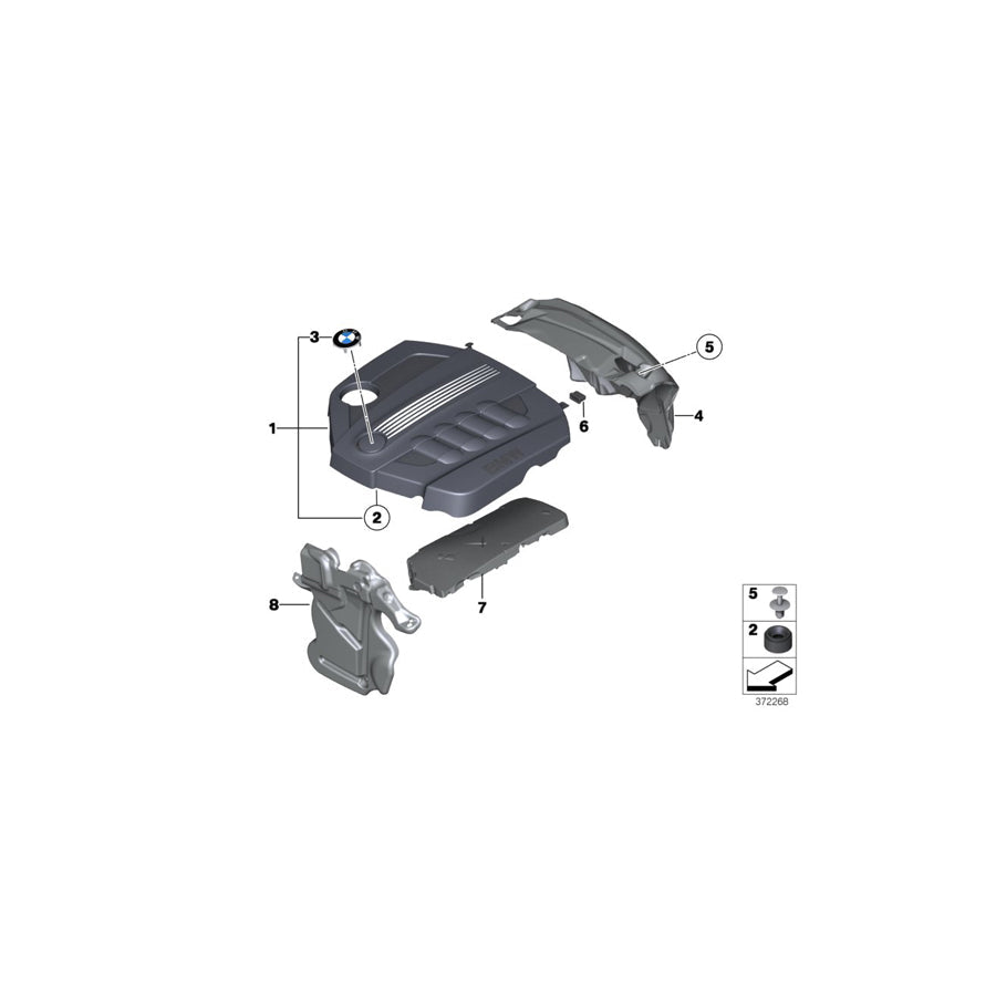 Genuine BMW 11147810852 E92 E93 E90 Cover, Acoustic (Inc. 320d, 318d & 316d)