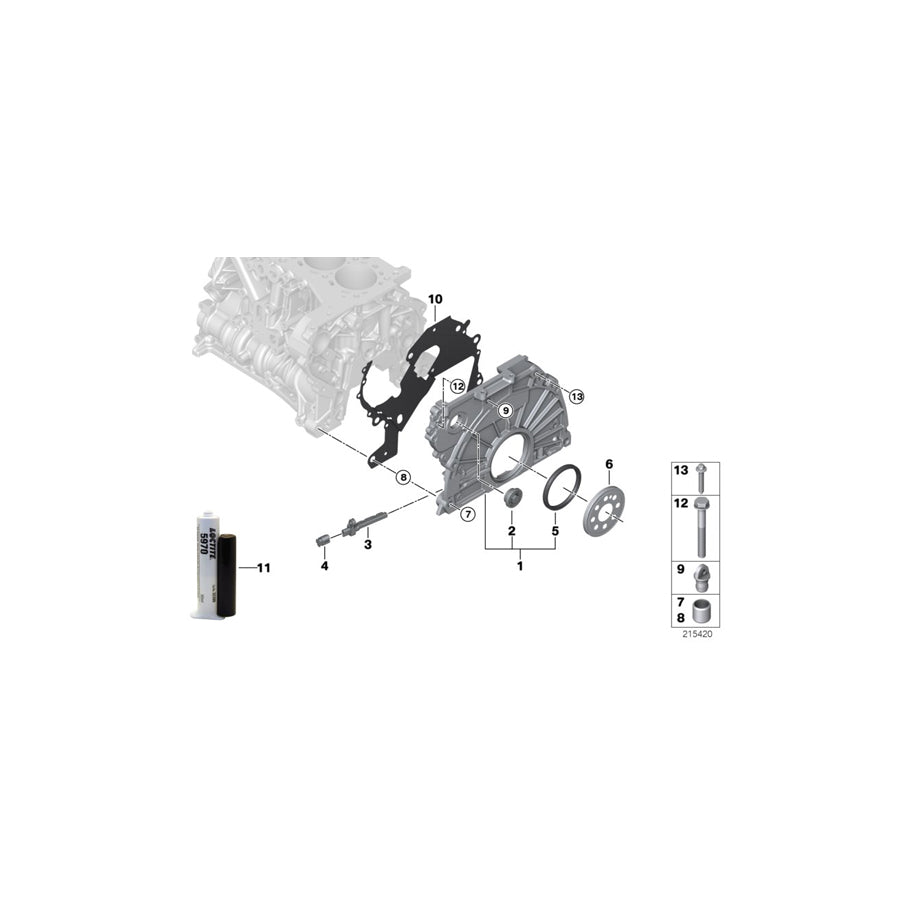 Genuine BMW 11147807755 E93 E60 E82 Timing Case Cover (Inc. X1 18dX, X1 20d & 320xd)