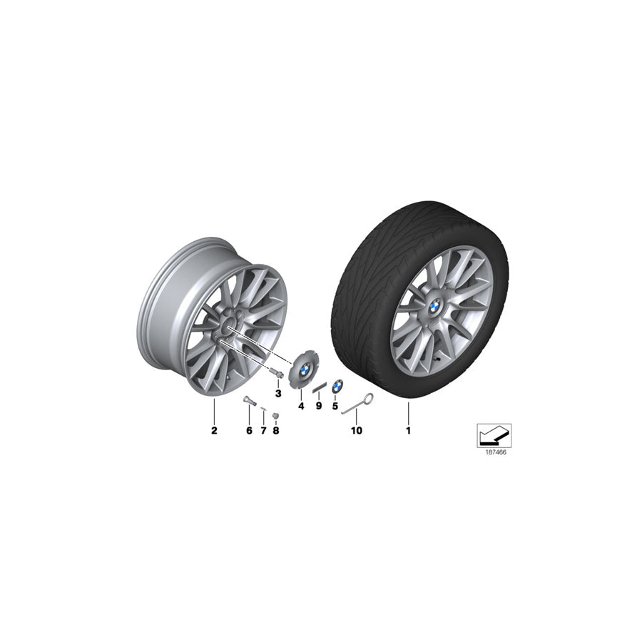 Genuine BMW 36117841224 F01 F04 F02 Light Alloy Rim 81/2JX19 ET:25 (Inc. Hybrid 7L, 750dX & 740dX)