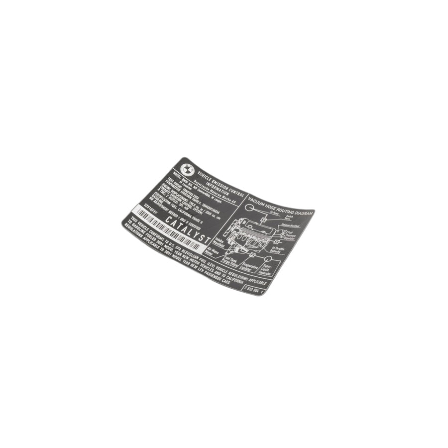 Genuine BMW 71227832004 E46 E36 Label "Exhaust Emission" (Inc. M3 & Z3 M)