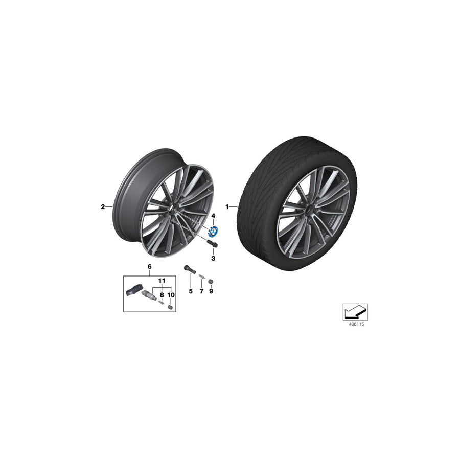Genuine BMW 36116897572 I12 I15 Scheibenrad Leichtmetall Bicolor Transl. 8,5JX20 ET:50 (Inc. i8)