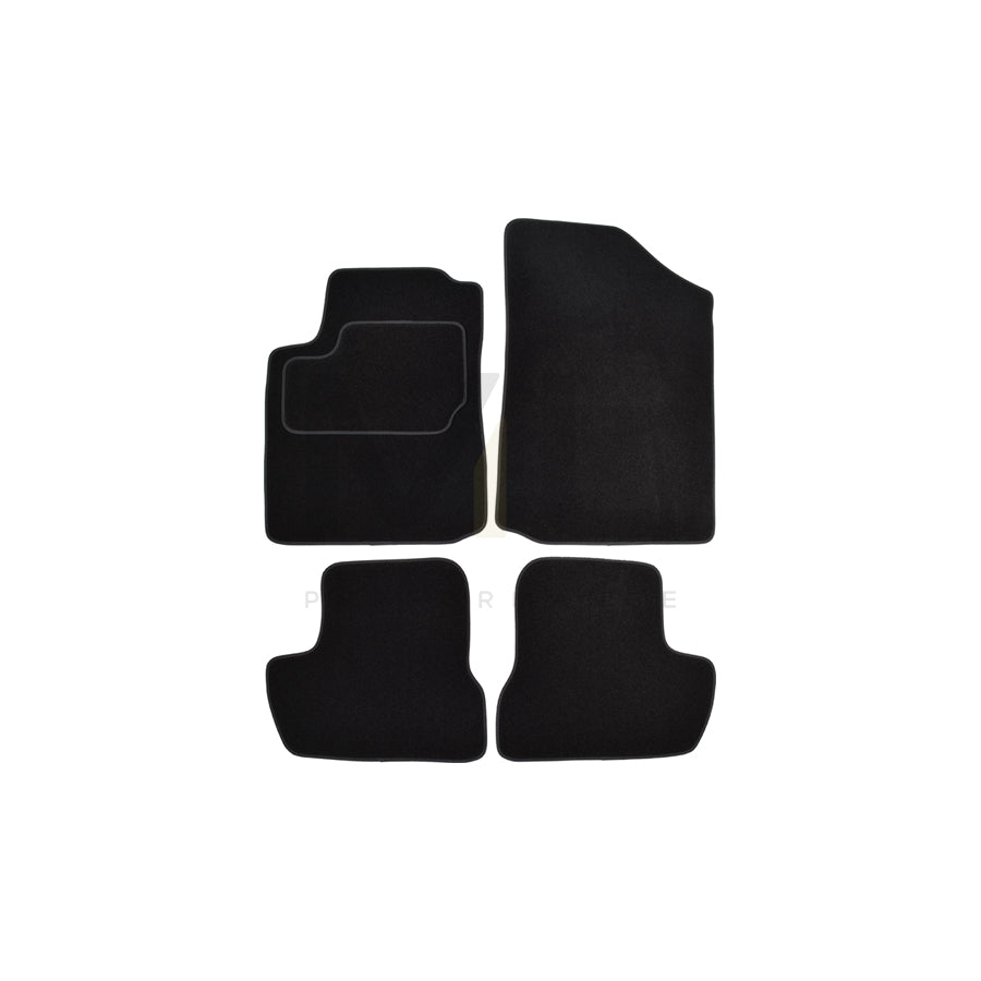 CUSTOPOL Tailored CIT85C Floor mat set for CITROテ起 C2 Hatchback (JM) Textile, Front and Rear, Quantity: 4, Black