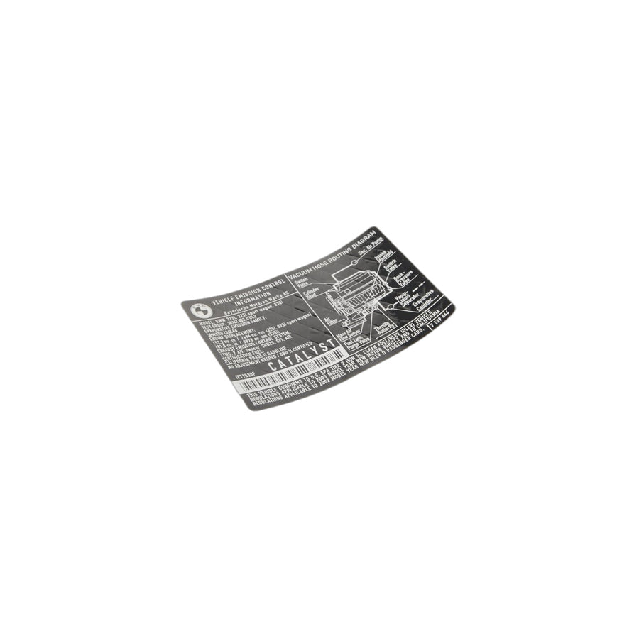 Genuine BMW 71227529446 E46 Label "Exhaust Emission" (Inc. 325i & 330i)