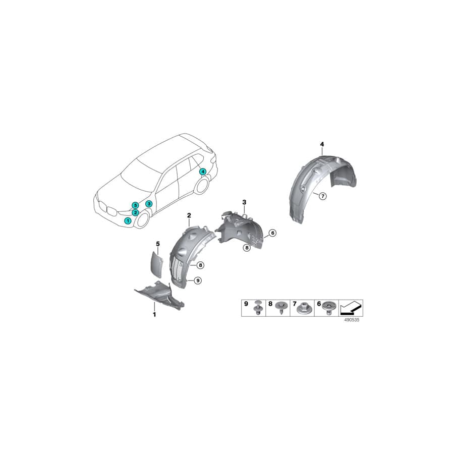 Genuine BMW 51717478760 G06 Cover, Wheell Housing, Rear Right (Inc. X6 40iX, X6 M50dX & X6 M50iX)