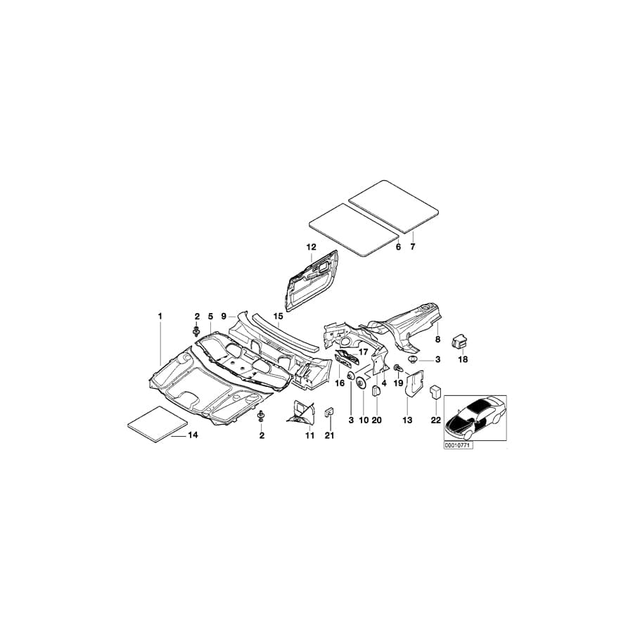 Genuine BMW 51488243778 E38 Upper Sound Insulating Dash Panel (Inc. 735iL, 728iL & 730iL)
