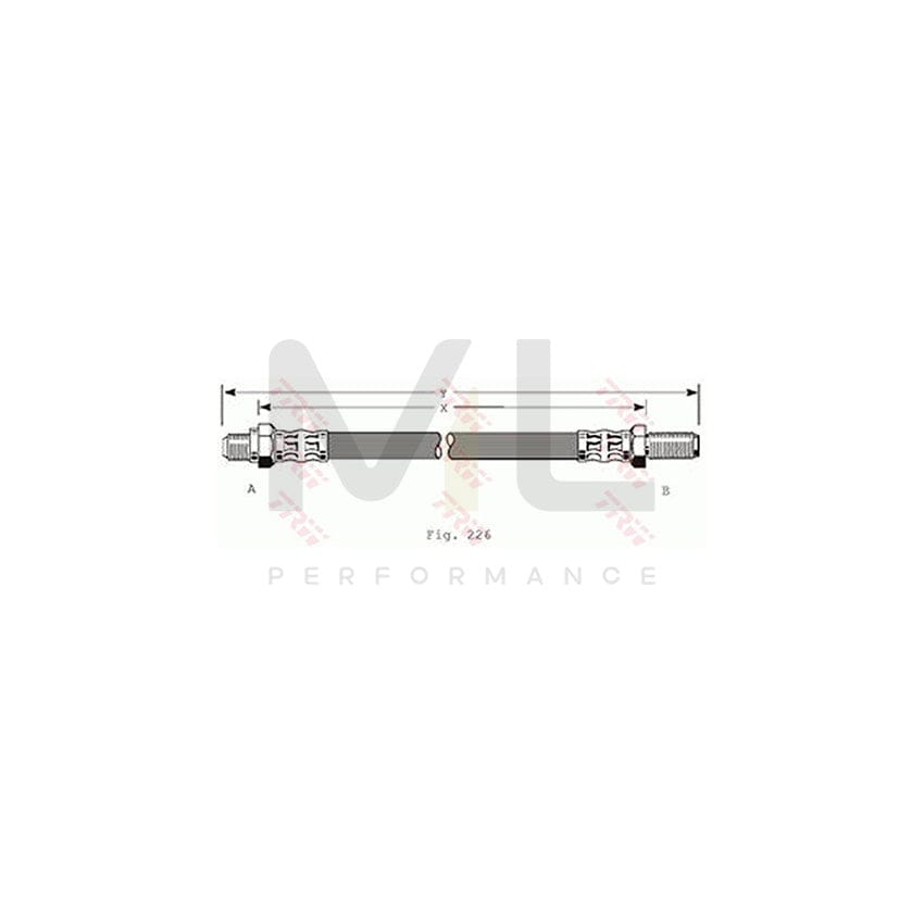 TRW PHC102 Brake Hose 276mm, M10x1