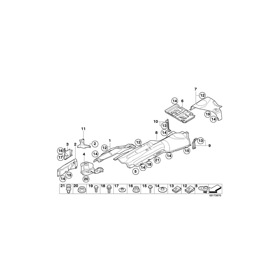 Genuine BMW 51487179946 E81 E82 E88 Bracket, Fuel Tank Heat Insulation Left (Inc. 120i, 118i & 116d)
