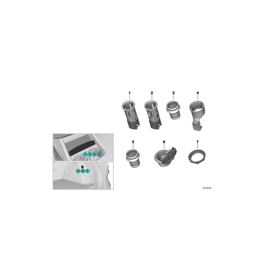 Genuine BMW 61347947771 G06 G05 G07 Plug-In Socket (Inc. 220d, 318d & X7 M50dX)