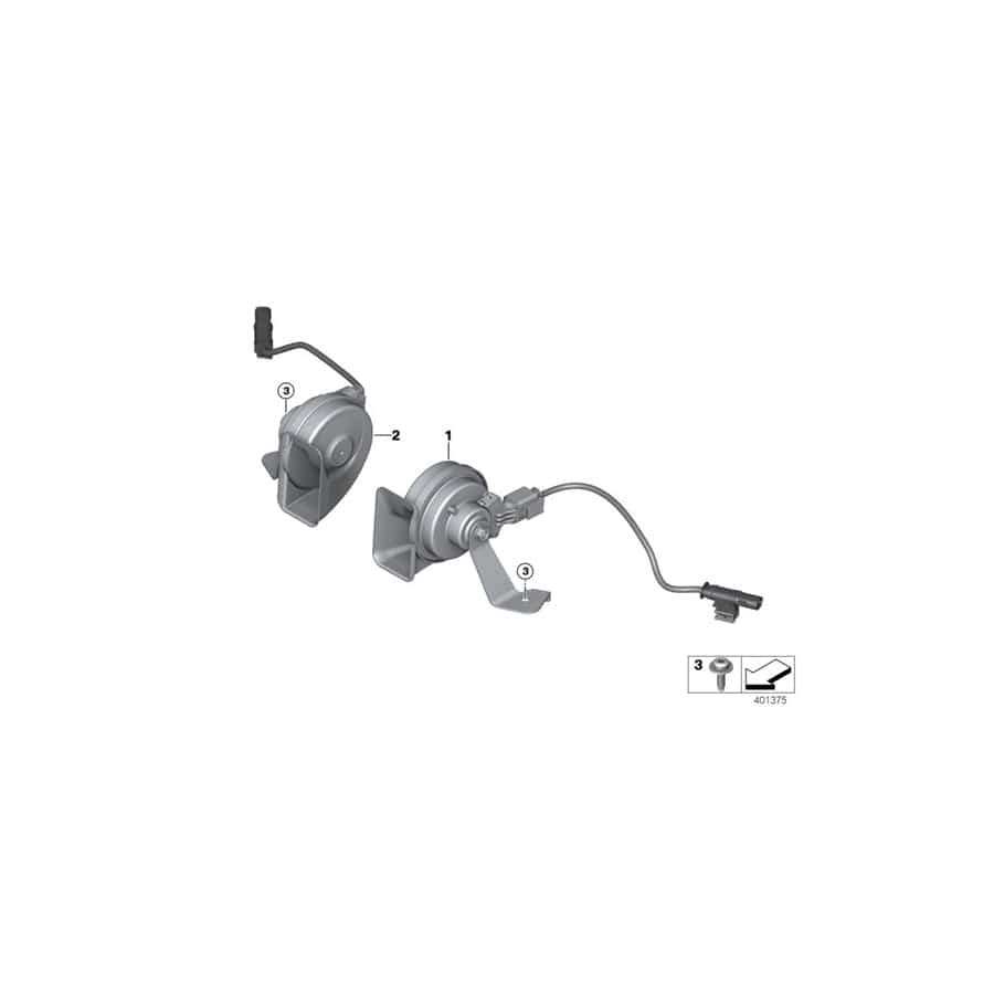 Genuine BMW 61338737036 F48 Horn, High Pitch (Inc. X1 28i & X1 28iX)