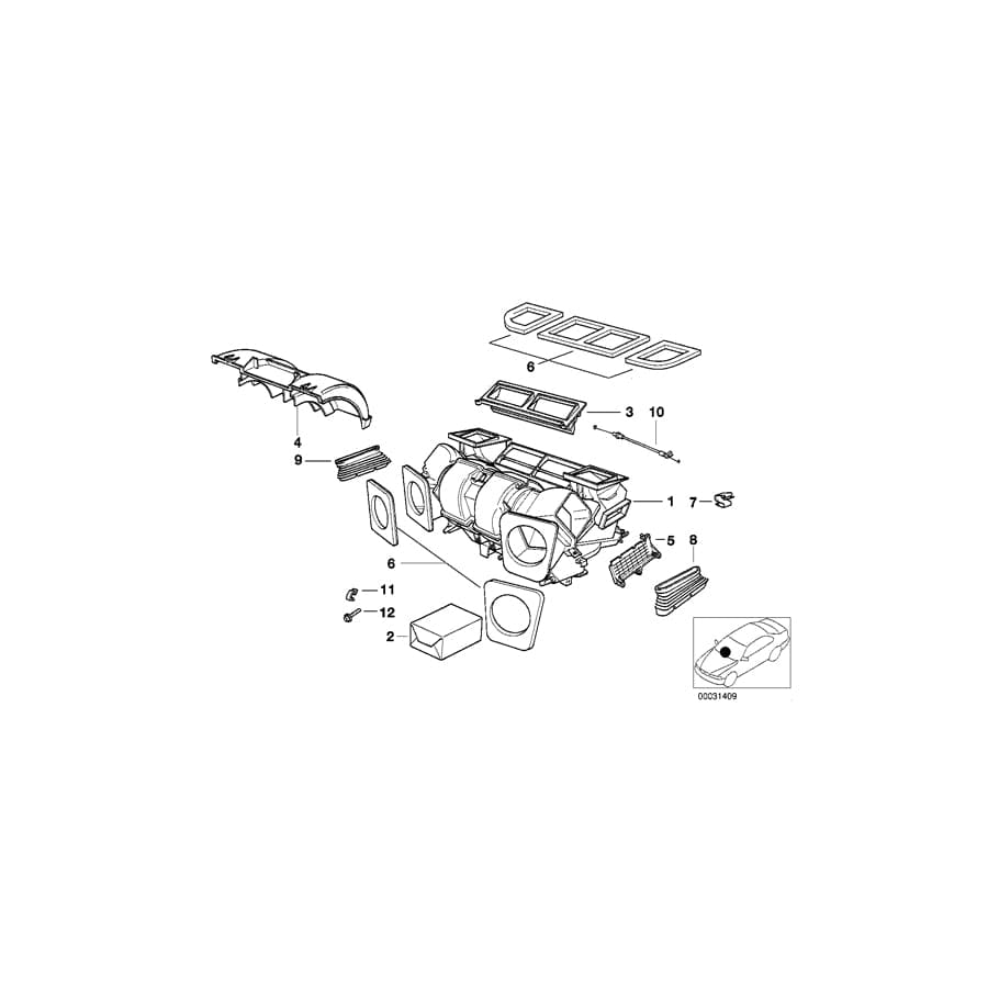 Genuine BMW 64118382311 E39 E53 Bowden Cable Air Refreshing (Inc. 525tds, 530d & 528i)