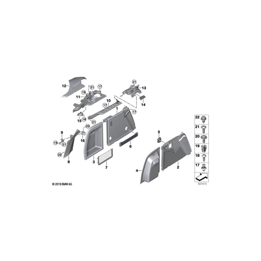 Genuine BMW 51477488392 Lid For Belt Pretensioner Right SCHWARZ (Inc. X4 M40dX, X4 M40iX & X4 20dX)