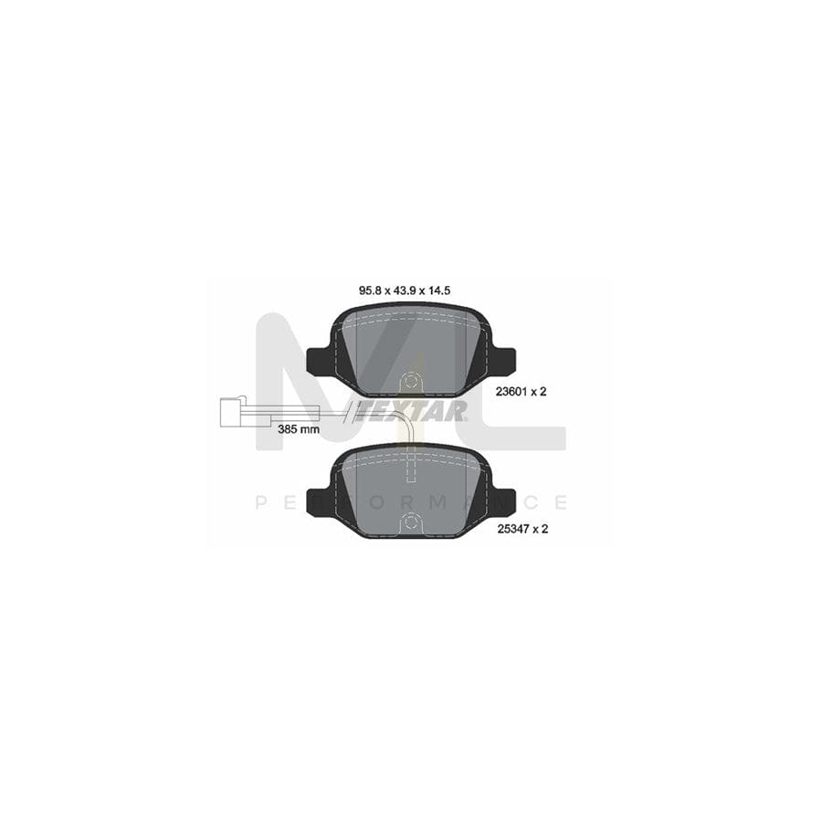TEXTAR 2360104 Brake pad set incl. wear warning contact