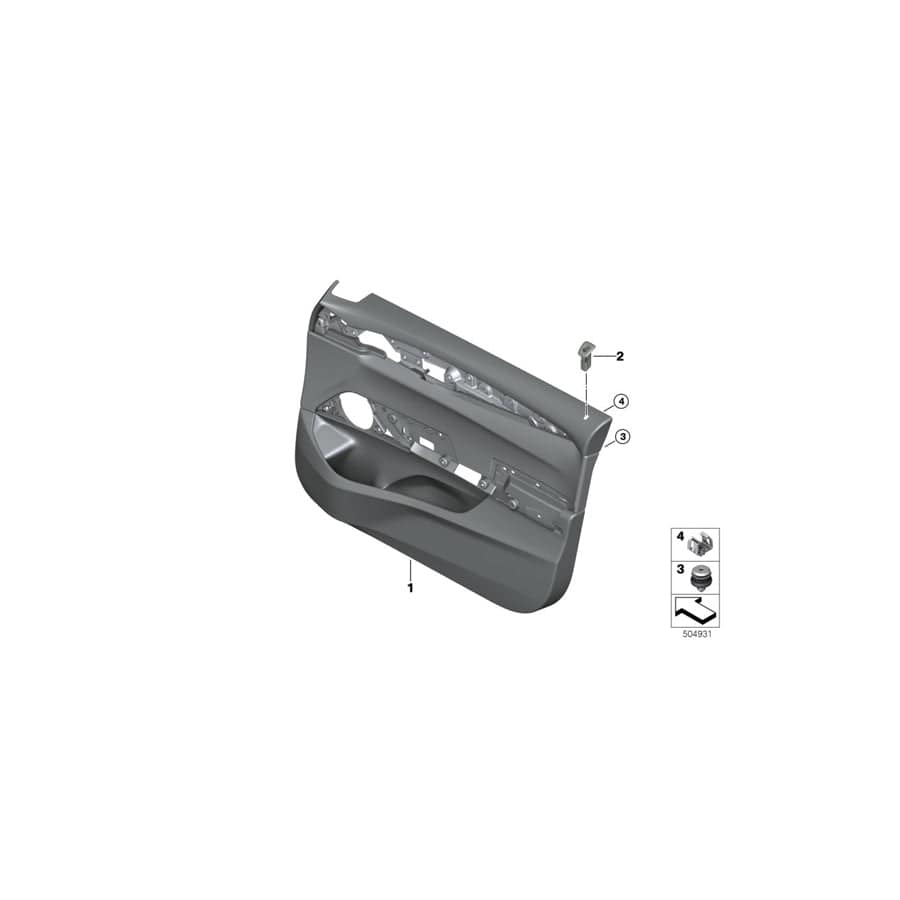 Genuine BMW 51419458628 G32 Door Trim Panel, Front Right CANBERRABEIGE (Inc. 630i, 640iX & 640dX)