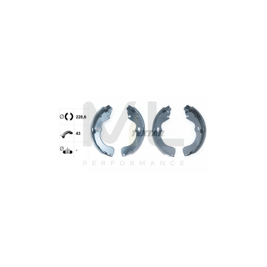 TEXTAR 91055500 Brake Shoe Set without handbrake lever