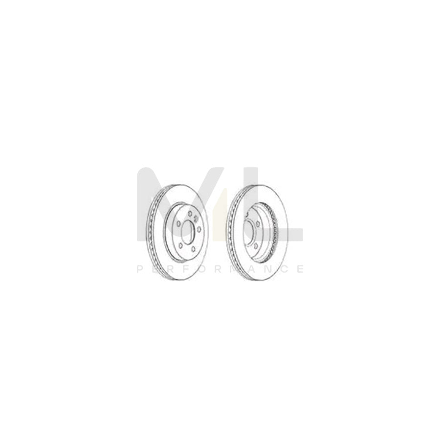 Ferodo DDF2017C Brake Disc for VW Amarok Premier, Vented, Coated, Without Bolts/Screws - Pair