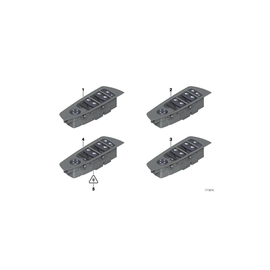 Genuine BMW 61319241912 F02 F01 Operating Unit, Switch Module, Door VENETO-BEIGE (Inc. 730d, 730Li & 750LdX)