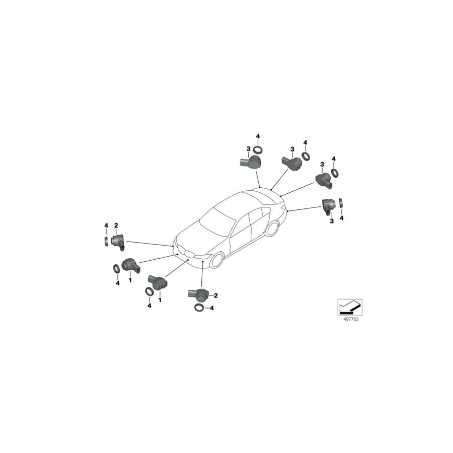 Genuine BMW 66209459562 G20 G21 Ultrasonic Sensor, Citrin Black Ii Met. WC49 (Inc. 320i, 330dX & 318d)