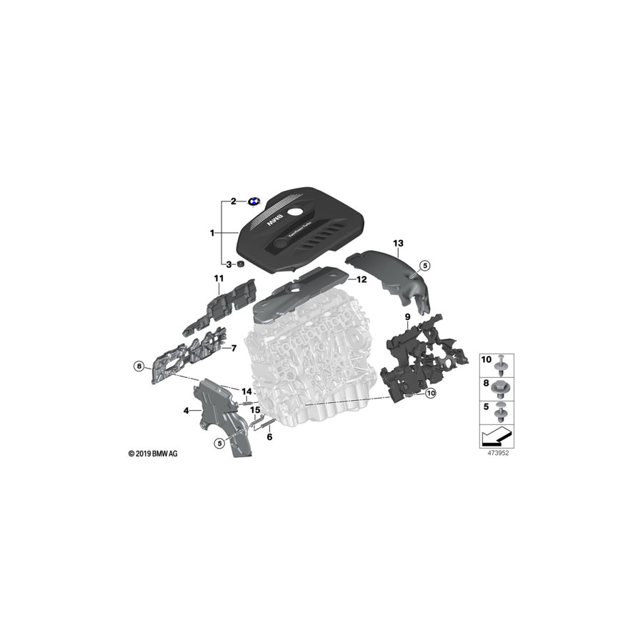 Genuine BMW 11148575723 G06 G12 G07 Acoustic Cover Front (Inc. 750dX, 750LdX & X6 M50dX)