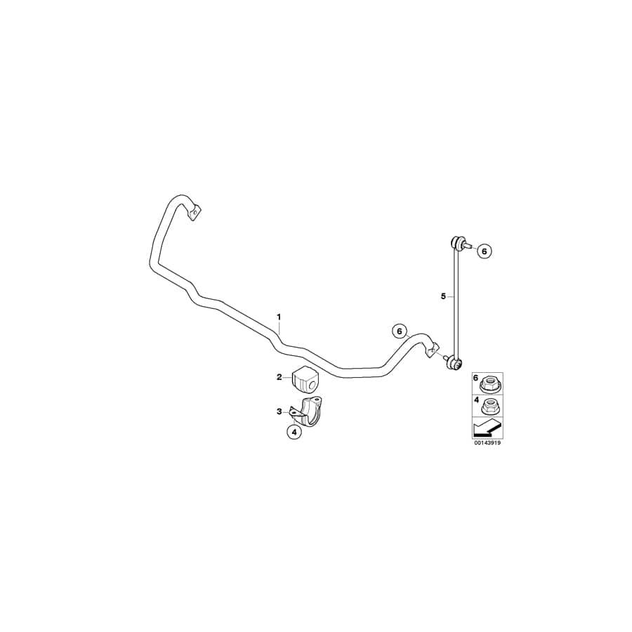 Genuine BMW 31306781550 E60 E61 Right Swing Support (Inc. 525xi, 530xi & 528xi)