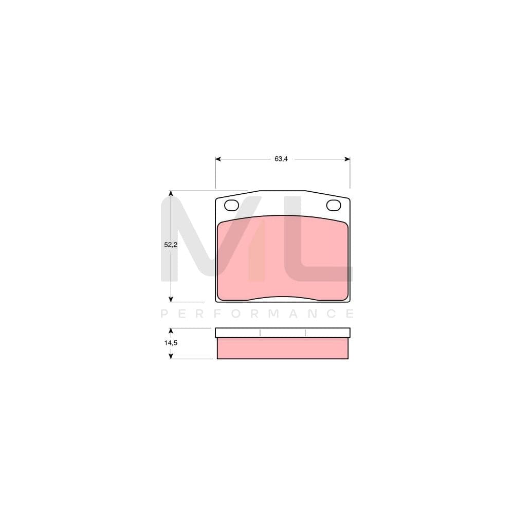 TRW Gdb171 Brake Pad Set For Honda Civic Not Prepared For Wear Indicator