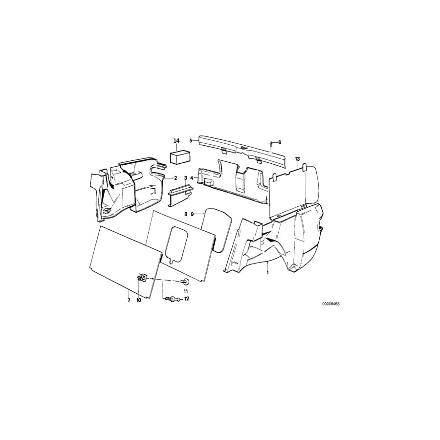 Genuine BMW 51471924866 E30 Panel Wheel Housing Part.Trunk Right ANTHRAZIT (Inc. 318i, 316 & 323i)