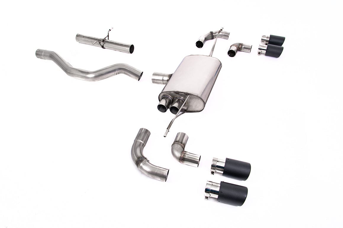 MillTek SSXLR159 Land Rover Defender OPF/GPF Back System Non-Resonated (Louder) with JET-90 Carbon Trims