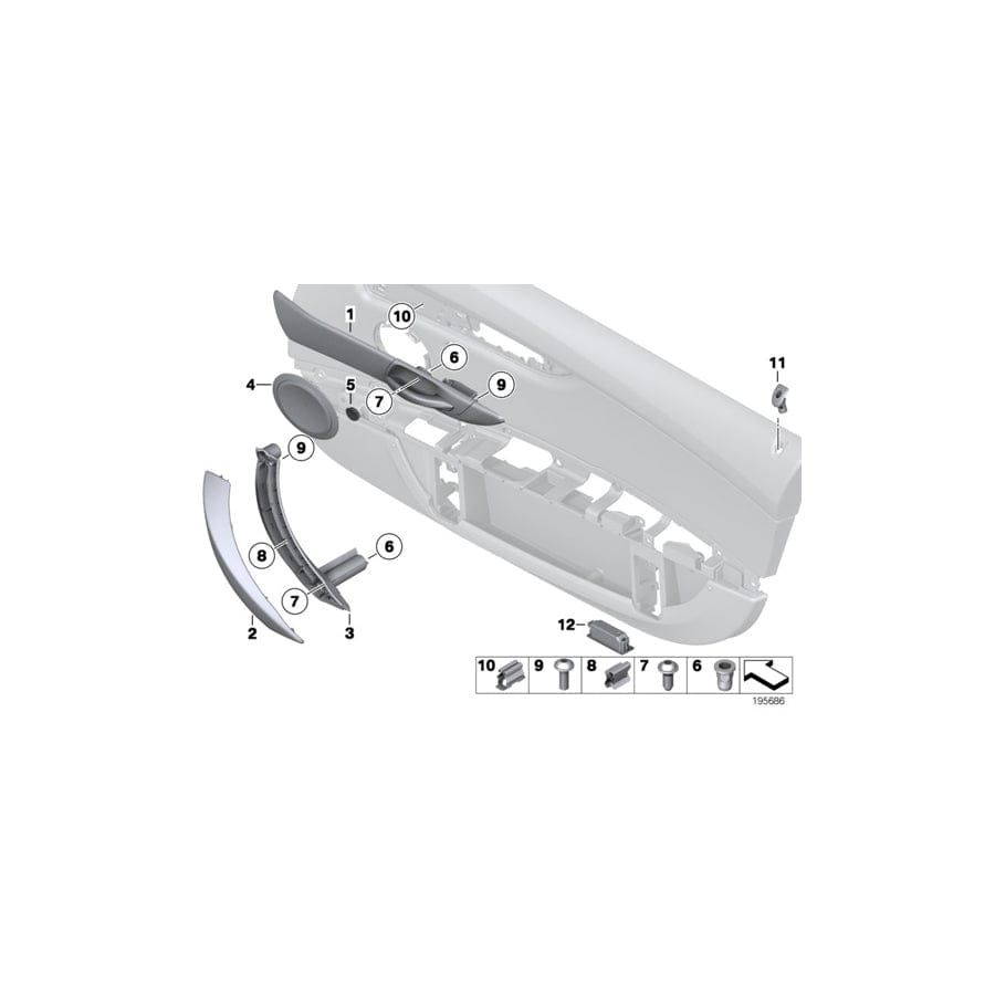 Genuine BMW 51419167018 E89 Door Handle, Satinsilber, Right (Inc. Z4)