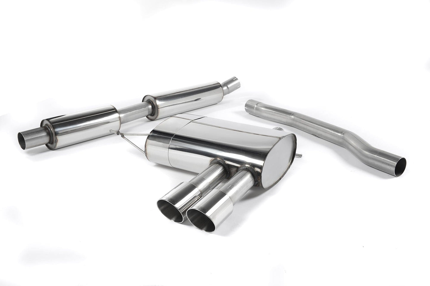 MillTek SSXM407 Mini F56 Cooper S Resonated Cat-Back with Polished Tips - ECE Approved