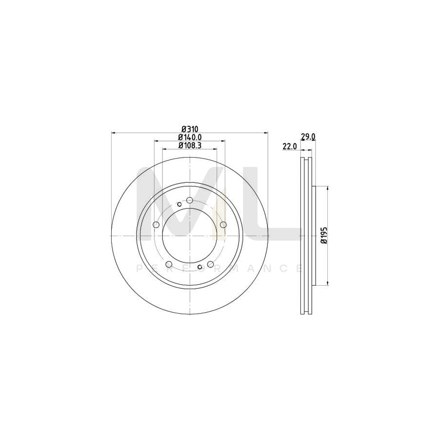 HELLA PRO 8DD 355 114-901 Brake Disc for SUZUKI GRAND VITARA Internally Vented, Coated, without wheel hub, without wheel studs | ML Performance Car Parts