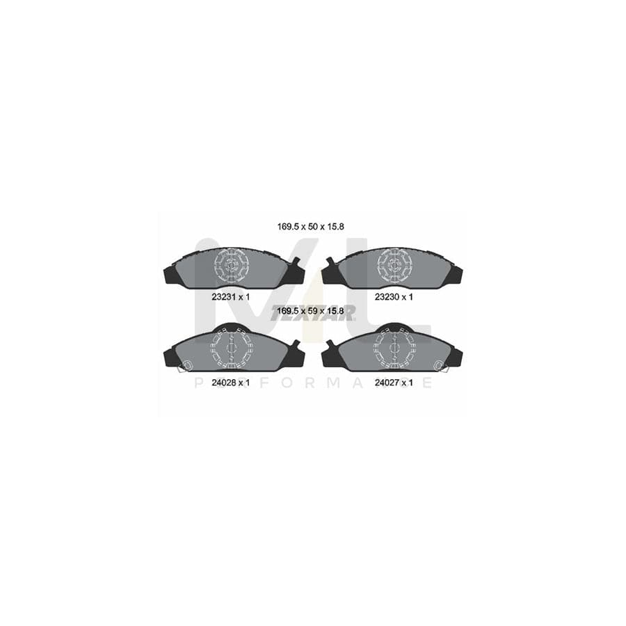 TEXTAR 2323101 Brake pad set with acoustic wear warning