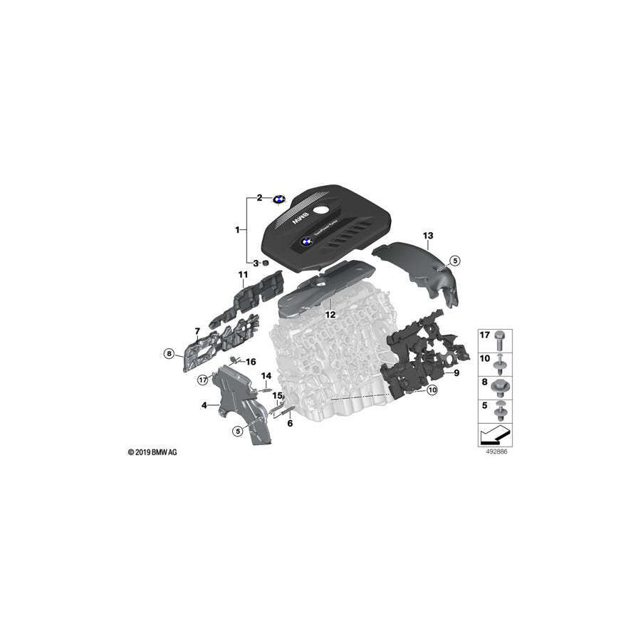 Genuine BMW 11148592305 G01 G02 Engine Cover (Inc. X4 M40dX)