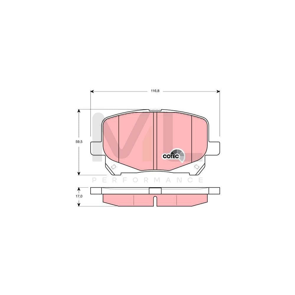 TRW Cotec Gdb3248 Brake Pad Set For Toyota Previa / Estima Ii (Xr30) Not Prepared For Wear Indicator