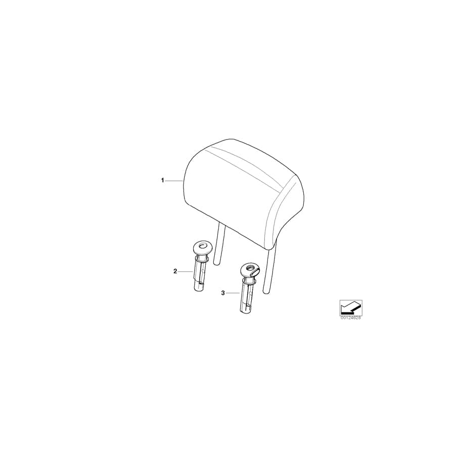 Genuine BMW 52207124918 E61 E60 Guide, Headrest BEIGE (Inc. 530xd, 525d & 523i)