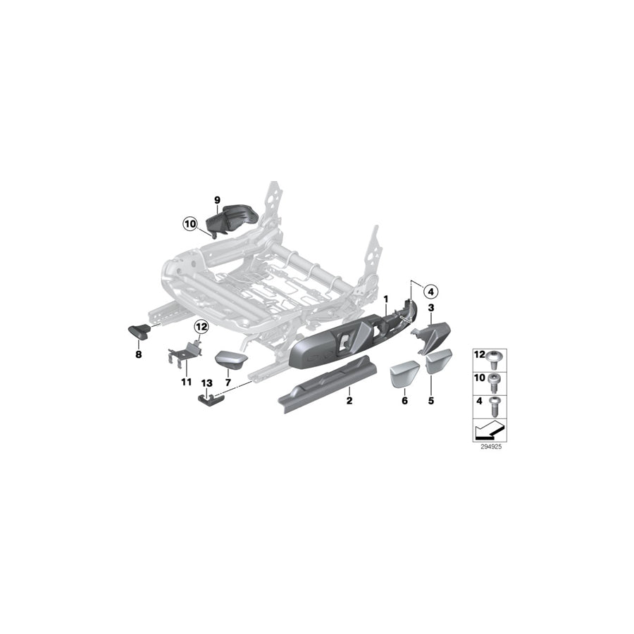 Genuine BMW 52107315579 F22 F21 Cover, Belt Catch Left OYSTER (Inc. 435i, 440iX & 220dX)