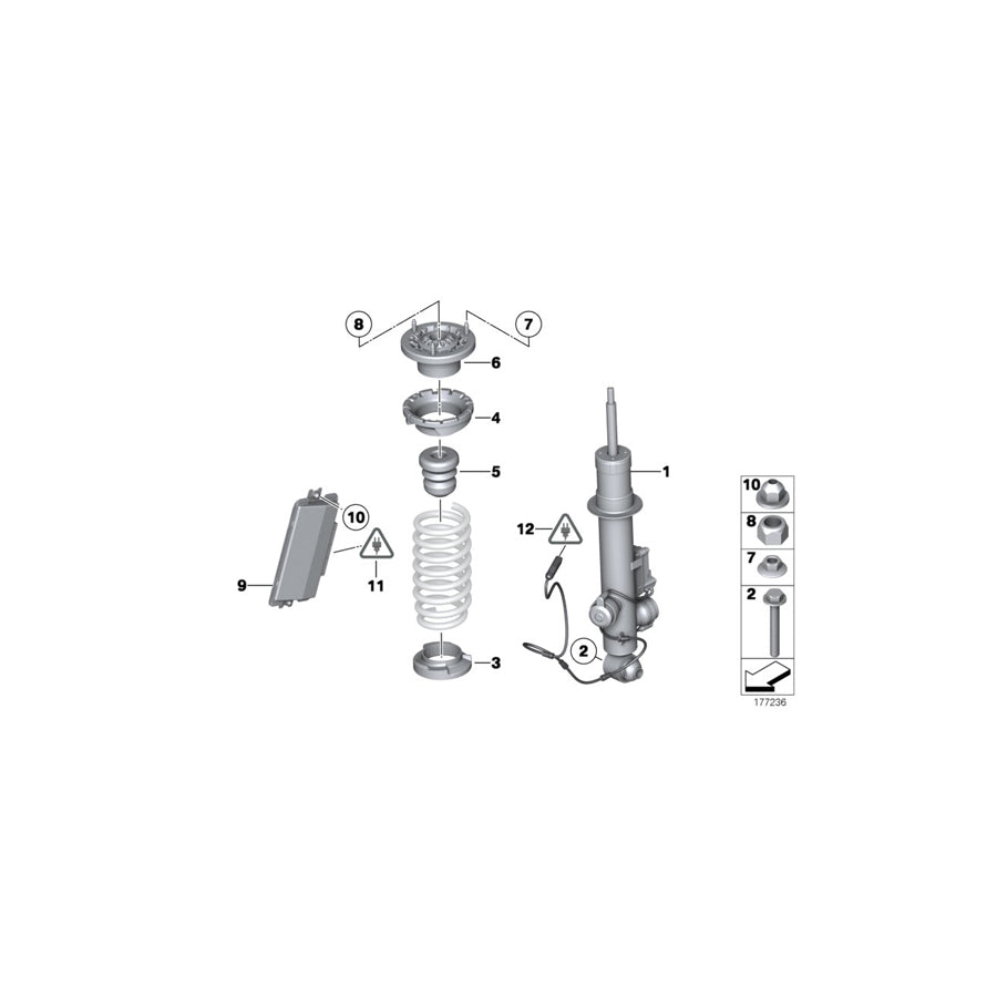 Genuine BMW 37126857698 Rear Right Spring Strut (Inc. 650iX 4.4, 650iX & 640d)