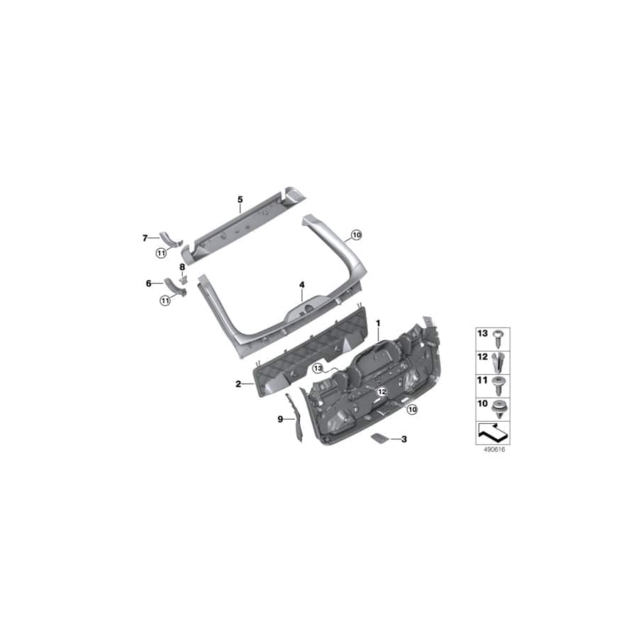 Genuine BMW 51497390407 G31 Cover Panel Flap Hinge Bracket Panel L. (Inc. 530i, 520d & 530dX)
