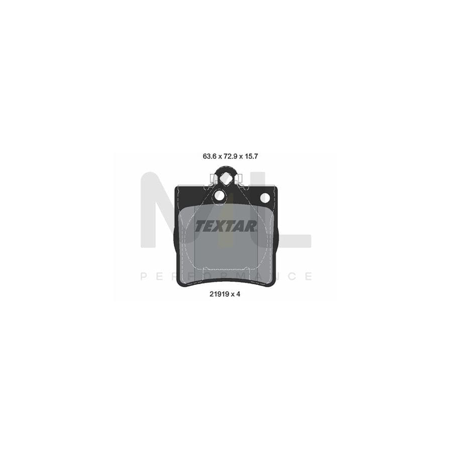TEXTAR 2191903 Brake pad set not prepared for wear indicator