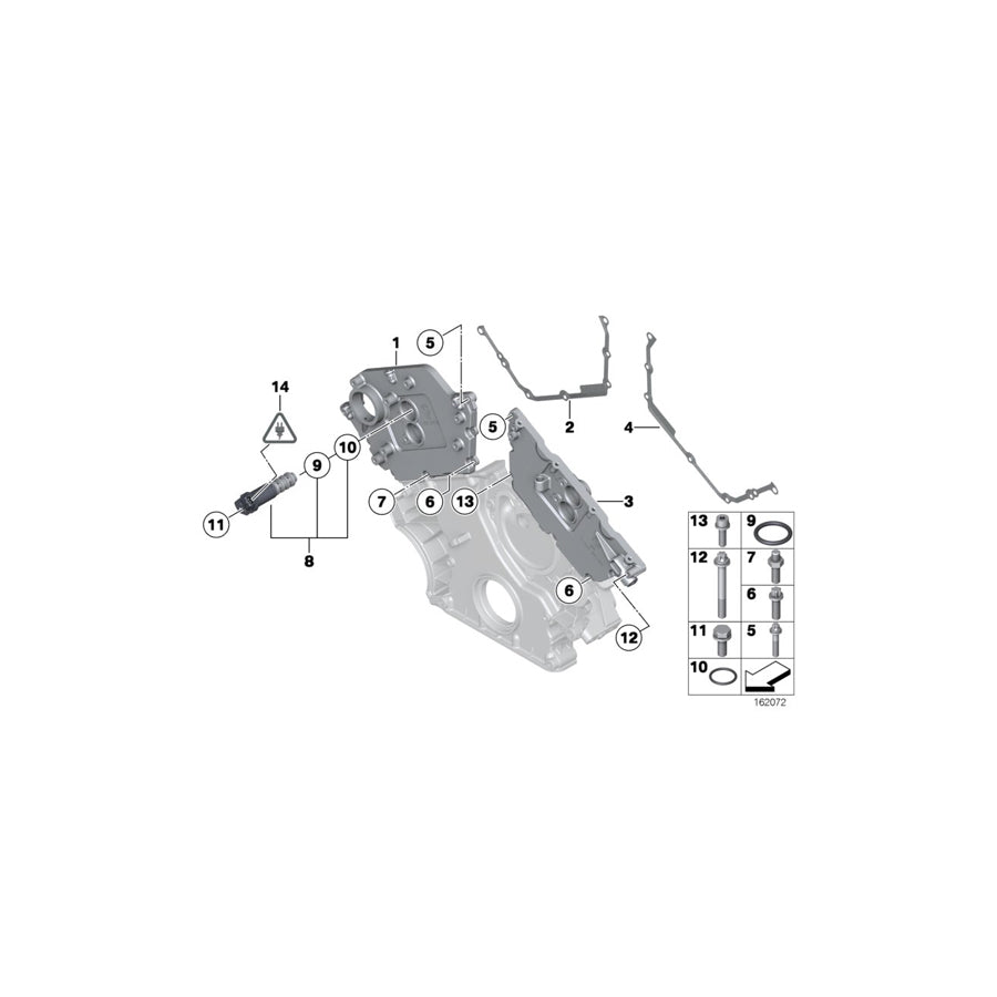 Genuine BMW 11148699005 G12 RR6 EWB Timing Case Cover, Top Zyl. 1-6 (Inc. 760i, M760iX & Ghost EWB)