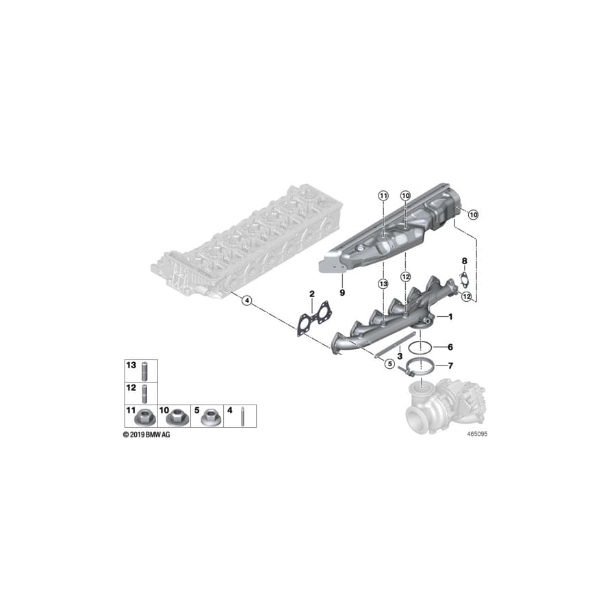 Genuine BMW 11628589079 G06 G20 G15 Stud Bolt M8X22 1.4980 (Inc. 740LdX, 840dX & 630d)